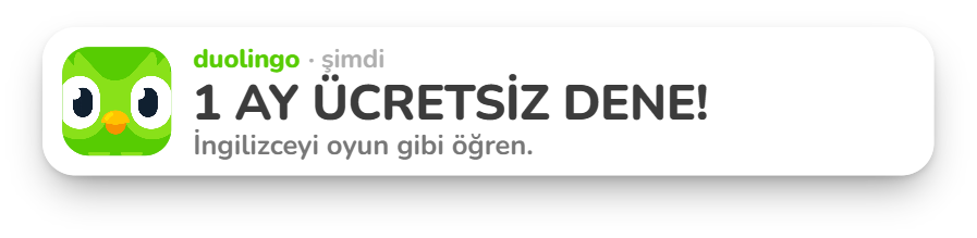 Bildirim için markanın yüklediği tasarım